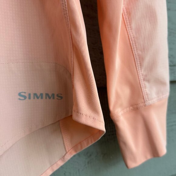 Simms SolarFlex Sea Island Peach Fishing Shirt S - Picture 8 of 11